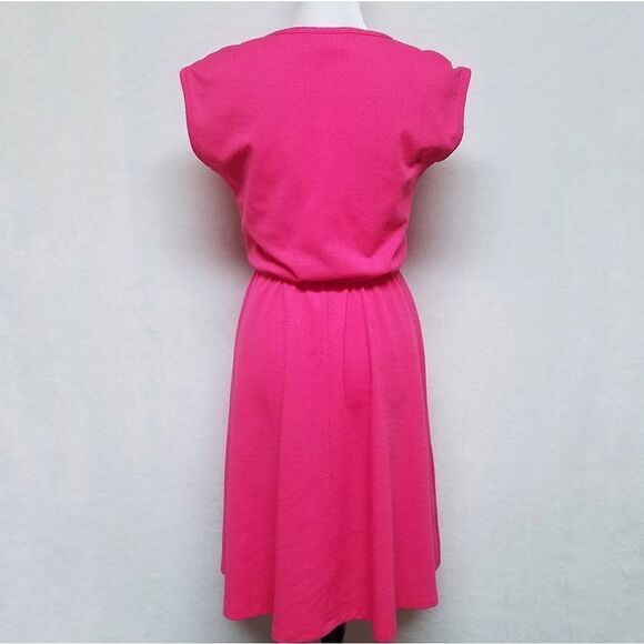 𝅺VINTAGE 70s Route One Pink Tie Waist A-line Dress - Picture 8 of 10